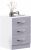 Amazon Basics High Gloss 3 Drawer Bedside Rectangular Nightstand Cabinet, White, 36 cm D x 40 cm W x 56 cm H