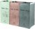 BOMEI PACK 3 Packs Recycling Bags Pink,Green,Gray with handle Separate Sorting Organizer Woven waste Bins bag 42 Gallon Waterproof for Kitchen Home Office Heavy Duty Reusable Storage,Easy clean