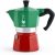 Bialetti Moka Express Italia Collection (Tricolor), 3 cup coffee maker, Aluminum, Green/Red
