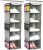 BrilliantJo Hanging Storage with 5 Shelves Set of 2 Wardrobe Closet Organiser, Storage Shelves Unit with 6 Pockets for Clothes – Grey(12 x 12 x 43 inch)