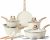 CAROTE Pots and Pans Set Nonstick,White Granite Induction Kitchen