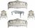 Casa Padrino luxury baroque living room set gold pattern/antique white/gold – 2 Sofas & 2 Armchairs & 1 Coffee Table – Living room furniture in baroque style – Noble & Magnificent