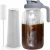 Cold Brew Coffee Maker Jar – 64oz Thick Glass Multipurpose Mason Pitcher Spout Lid with Handle & Stainless Steel Filter for Iced Brew Coffee, Lemonade, Ice Tea, Homemade Fruit Drinks Container