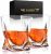 Crystal Whiskey Glasses, Set of 2 Rocks Glasses in Gift Box – 10 oz Old Fashioned Lowball Bar Tumblers for Drinking Bourbon, Scotch Whisky, Cocktails, Cognac
