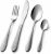 Cutlery Set, BIWHALE 32 Piece Stainless Steel Flatware Set, Tableware Silverware Set with Spoon Knife and Fork Set, Service for 8, Dishwasher Safe/Easy Clean, Hammered Pattern (Silver)