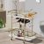 DAWNYIELD 2 Tier Mobile Drinks Trolley Bar Serving Cart on Wheels with Wine Rack and Glass Holder Modern Rolling Drinks Storage Trolley for Home Kitchen Party (Gold)