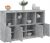 DCRAF Nice Cabinets & Storage Buffets & Sideboards-Sideboards with LED Lights 3 pcs Concrete Grey Engineered Wood