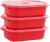 Décor Microwave Food Containers Set | 3 Pack – 3 x 900ml | Steam Release Vent | Dishwasher & Freezer Safe | Red
