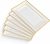 Elegant Plastic Serving Tray & Platter Set (6pk) – White & Gold Rim Hard Reusable Food Tray for Weddings, Parties, Cupcake display – 8×13 inches
