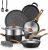 FOHERE Pots and Pans Set with Lids 15 PCS, Aluminum Nonstick Induction