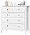 FOREHILL Bedroom Chest of Drawers White Sideboard 5 Drawers Storage Cabinet Cupboard Unit Bedroom Furniture 40x80x80cm