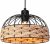 GIGGI Small Metal & Rope Light Shade, Retro Black Light Shade with Jute Rope Lamp Shades Ceiling, Rattan Lampshade, Pendant Lampshades for Ceiling Lights, Living Rooms, Kitchen, Bedroom, Hallways