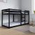 Gecheer Bunk Bed Frame Single Bunk Bed Double Sleeper Beds for Adult and Children Black 80×200 cm Solid Wood Pine Beds & Accessories