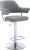 HNNHOME Modern Emper Padded Swivel Faux Leather Breakfast Kitchen Bar Stool Pub Barstool (Light Grey)