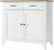 HOCSOK Sideboard, Kitchen Storage Cabinet with 2 Drawers and 2 Doors, Freestanding Cupboard for Kitchen, Living Room, Dining Room, Hallway, White & Oak, 91x40x82cm