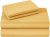 HOMEIDEAS 4 Piece Bed Sheets Set, Extra Soft Brushed Microfiber Fabric Bedding Sheets, Wrinkle & Fade Free – Flat Sheet, Fitted Sheet with 2 Pillowcases (Super King, Gold)