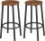 HOOBRO Bar Stools Set of 2, Breakfast Bar Stools for Kitchen, Round Bar Chairs with Footrest, Pub Stools, Sturdy Metal Frame, for Dining Room, Kitchen, Party, Industrial, Rustic Brown EBF03BY01