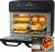 HYSapientia® 22L Dual Zone Air Fryer Oven With Rotisserie,Large Double Air Fryer Mini Oven Digital 2400W 10 in 1 Airfryer Countertop Convection Oven electric and grill,Stainless Steel,13 Accessories…