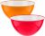 Homeshopa Large Salad Bowl Set of 2, Unbreakable & Lightweight Reusable Plastic Serving Bowls, Microwave, Dishwasher & Freezer Safe, BPA Free Kitchen Tableware Big Mixing Bowls, 25 cm (Orange & Pink)