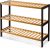 KEPLIN 3 Tier Natural Bamboo Shoe Rack Easy Assembly & Strong Design Shelf Organiser Ideal for Bedroom,Bathroom,Hallway & Small Spaces Large Capacity Up to 12 Pairs of Shoes(55x70x25cm)