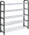 KEPLIN 5 Tier Shoe Slots Rack – Space Saving Shoe Storage Organiser with Quick, Tool-Free Assembly – Shoe Slots Holds 15-20 Pairs – Dimensions (L) 75.5cm x (W) 18.5cm x (H) 75.5cm – Black