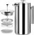 KICHLY Cafetiere 8 Cup Stainless Steel French Press Coffee Maker, Coffee Press with 3 Level Filtration System, Double Walled Insulated Caffettiere with 1 Extra Filter, 1000ml, Silver