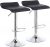 KKTONER 2 x Square Bar Stools PU Leather Swivel Adjustable Counter Stool Office Chair With Footrest (Black)