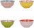 KitchenCraft Patterned Cereal Bowl Set of 4 in Gift Box, Ceramic Serving Bowls Ideal for Ice Cream, Soup and More, ‘Brights’ Designs, 15cm