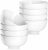 MALACASA, Series Regular, 450ML Porcelain Bowl Set, White Cereal Bowl/Soup Bowl/Rice Bowl/Dessert Bowl/Breakfast Bowl/Salad Bowl (12.5 * 12.5 * 6.5CM), Set of 8