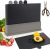 MASTERTOP Index Chopping Board Set, Plastic Chopping Boards with Storage Stand, Non Slip Kitchen Cutting Boards for Meat or Vegetables, Grey, Send 1 Scissor