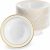 MATANA 25 Premium White Plastic Bowls with Gold Rim, 360ml – Elegant, Sturdy & Reusable – Soup & Dessert Bowls for Weddings, Birthdays, BBQ, Buffets, Catering, Parties