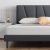 Molblly Double Bed Frame Upholstered Platform with Headboard and Solid Wooden Slats No Box Spring Needed,Underbed Storage Easy Assembly Double Bed Frame Dark Gray 135x190cm