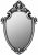 OMIRO Decorative Wall Mirror of Silver Shield Shape, 41cm L x 28cm W