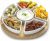 Occasion 32cm Lazy Susan Rotating or Revolving Dip Set Snack Bowl Serving Platter with 6 Ceramic Dishes in Colour Box