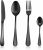 Sharecook 24 Piece Cutlery Set,Matte Black Stainless Steel Silverware Set,Premium Flatware Set Service for 6,Ideal for Home and Restaurant,Dishwasher Safe(Matte Black)