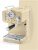 Swan SK22110CN Retro Espresso Coffee Machine with Milk Frother, Steam Pressure Control, 1.2L Detachable Water Tank, 1100W, Retro Cream