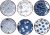 Swuut Japanese Style Ceramic Dipping Bowls,4 Inch Side Dishes Sauce Dishes for Sushi,Sauce,Snack and Soy,3 Oz Blue and White Pinch Bowls for Kitchen Prep – Set of 6(4 inch)