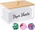 TCJJ Acrylic Dryer Sheet Container With Bamboo Lid, Dryer Sheet Holder for Laundry Room Organisation, Laundry Storage Containers With Label, for Laundry Pods/Dryer Balls/Clothes Pins