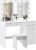 TUKAILAi White Dressing Table Set with Hollywood LED Lights Mirror, Cushioned Stool and 4 Storage Drawers, Vanity Set Makeup Table 4 Drawers for Bedroom Girls Women
