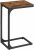 VASAGLE C-Shaped Side Table, Bedside Table, Sofa Side Table, Coffee Table, with Metal Frame, Industrial, for Living Room, Bedroom, Rustic Brown and Black LET350B01