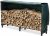 VOUNOT Firewood Log Rack with Waterproof Cover, Metal Log Store Outdoor, 200 x 116 x 36 cm, Black