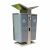 WOTZOV Outdoor Garbage Can Stainless Steel Outdoor Trash Can, Rectangular Classified Garbage Can Commercial Recycling Bin with Double Bins,ray and Battery Recycling Area Large Trash Can