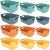 ZOFUN 12 Pcs Cupboard Storage Boxes, Large/Middle/Small Pantry Kitchen Storage Baskets, Green/Blue/Orange/Yellow Plastic Storage Baskets, Small Plastic Storage Boxes for Home Office Storage