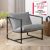 Zinus Aidan Supersized Accent Sling Chair 78x69x78 – Metal Framed Armchair with Shredded Foam Cushioning – Light Grey