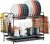 iSPECLE 2 Tier Dish Drainer Rack – Small Dish Drying Rack with Drip Tray, Space-Saving Sink Draining Board Rack with Utensil Cutting & Board Holder for Kitchen Counter, Black